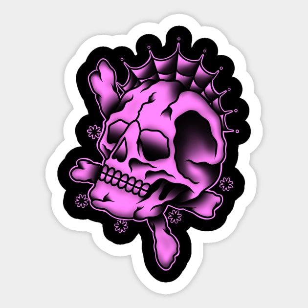 HomeSchoolTattoo PINK SKULL Sticker by HomeSchoolTattoo